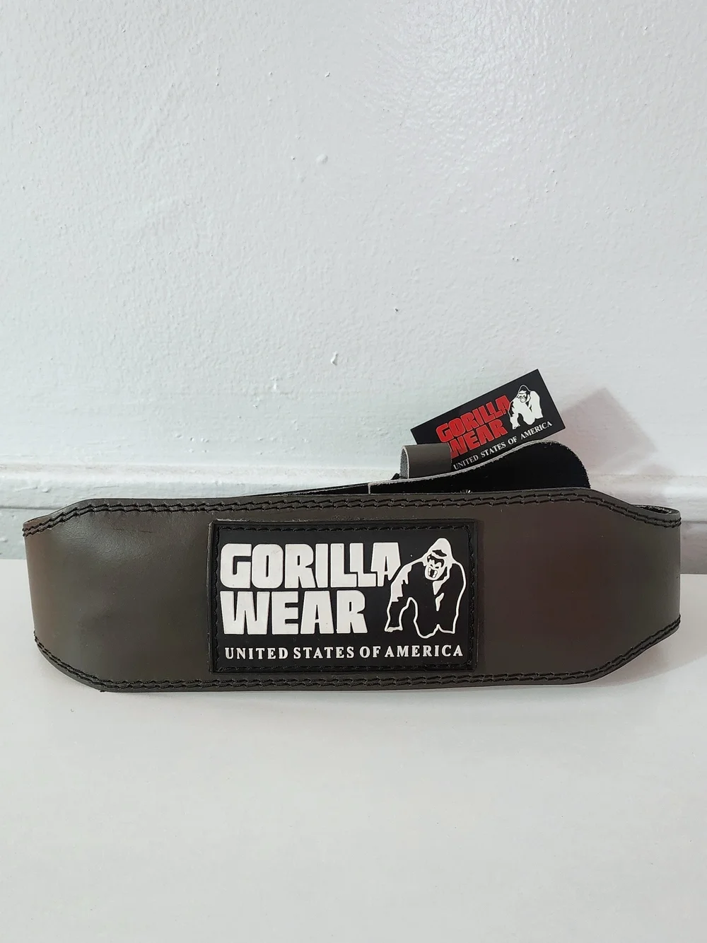 The Gorilla Wear 4 Inch Padded Leather Lifting Belt, Army Green
